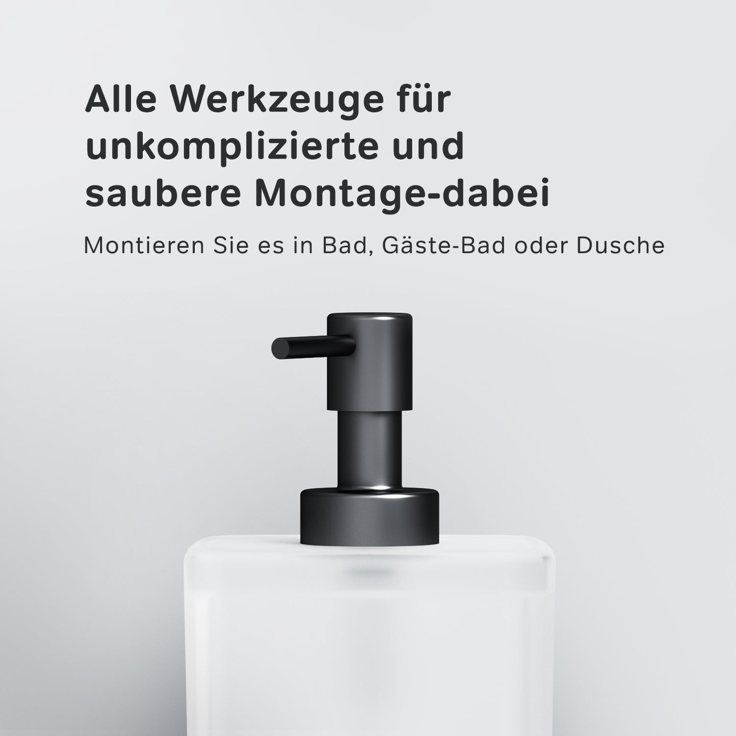 AIB36922 Seifenspender Inspire V2.0 Flüssigseifenspender aus Glas mit Wandhalterung, Schwarz ampm-store.de