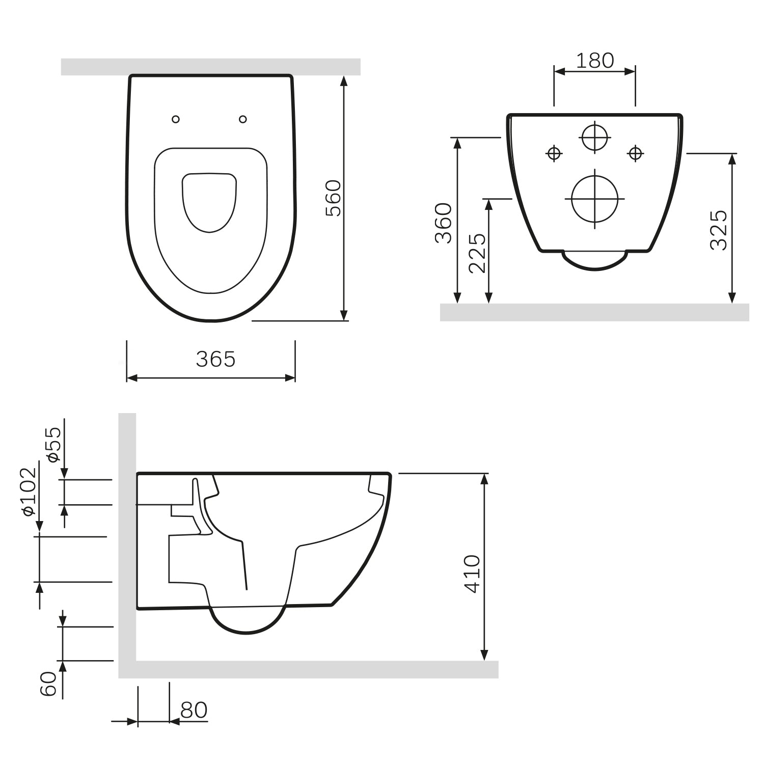 C111738SC Awe Wand-WC mit Softclosing-Sitzabdeckung