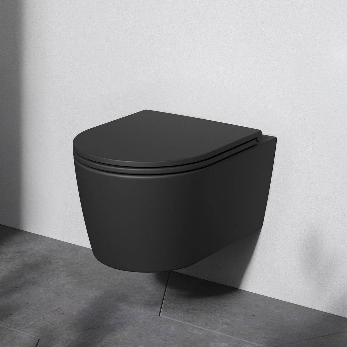WC suspendu Func FlashClean sans bride avec abattant, noir–CFA1700MBSC