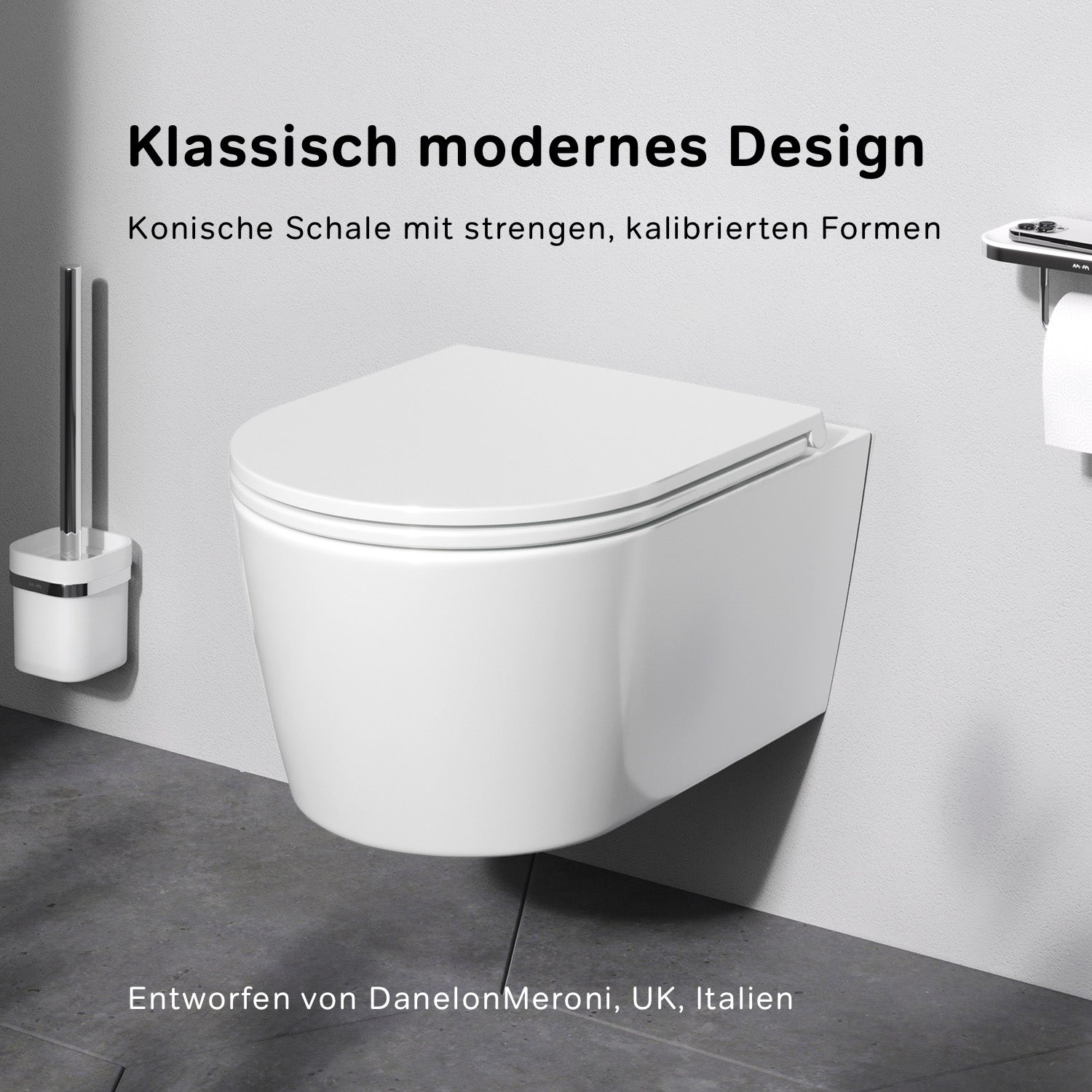 CFA1700SC Func FlashClean Spülrandloses Wand-WC mit Softclosing-Sitzabdeckung