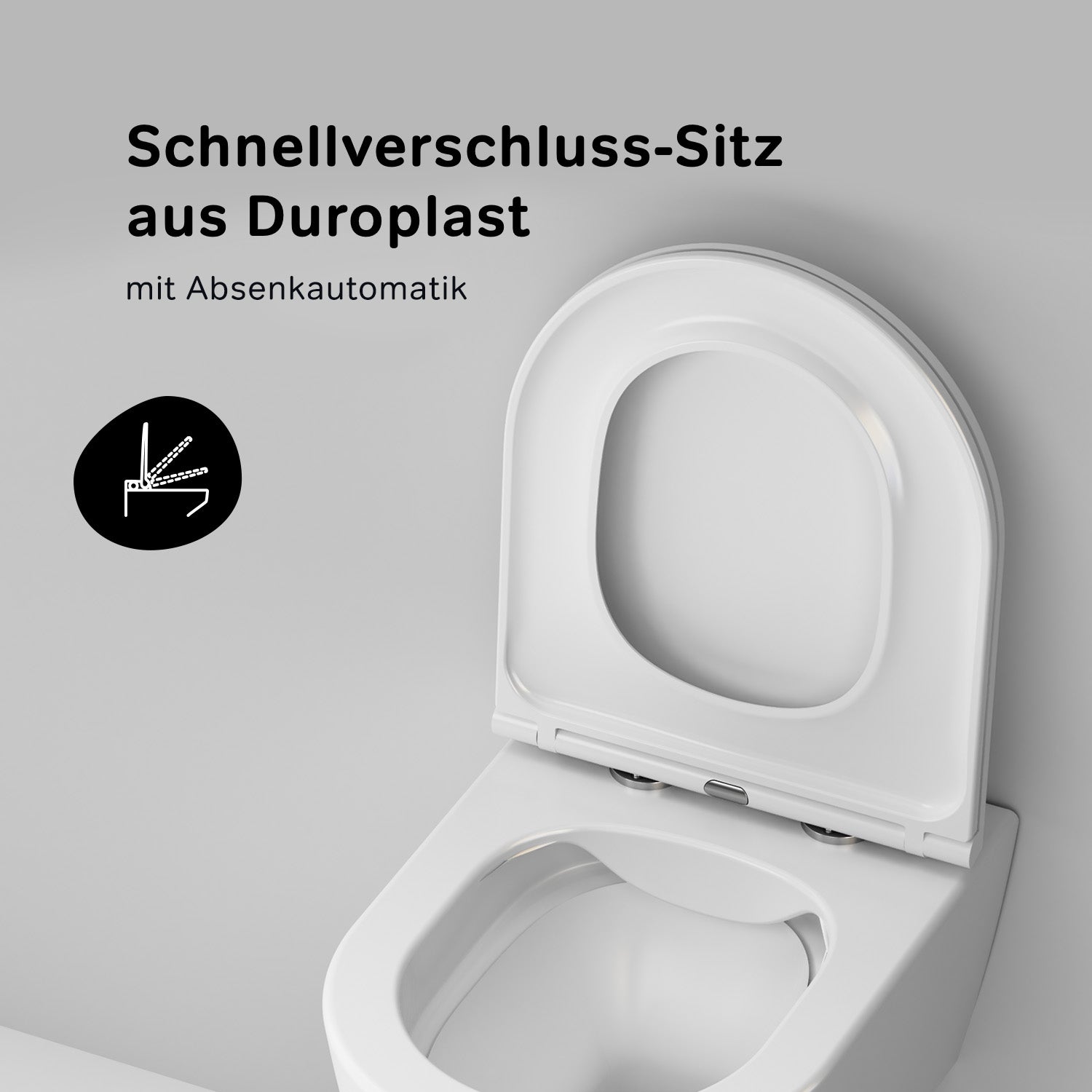 CFA1700SC Wand-WC mit Sitz Func FlashClean Tiefspül-WC Spülrandlos Hänge WC mit Toilettendeckel ampm-store.de