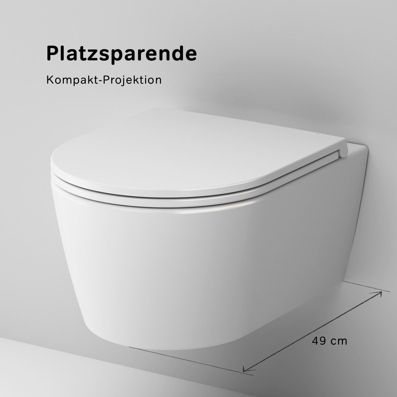 CFA1700SC Func FlashClean Spülrandloses Wand-WC mit Softclosing-Sitzabdeckung