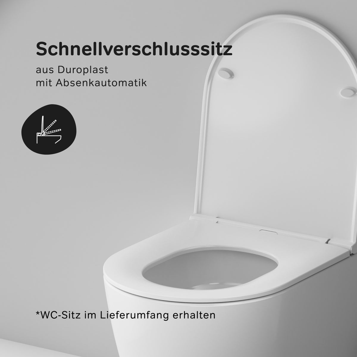WC suspendu Func AquaSpin sans bride avec abattant–CFA1902PSC