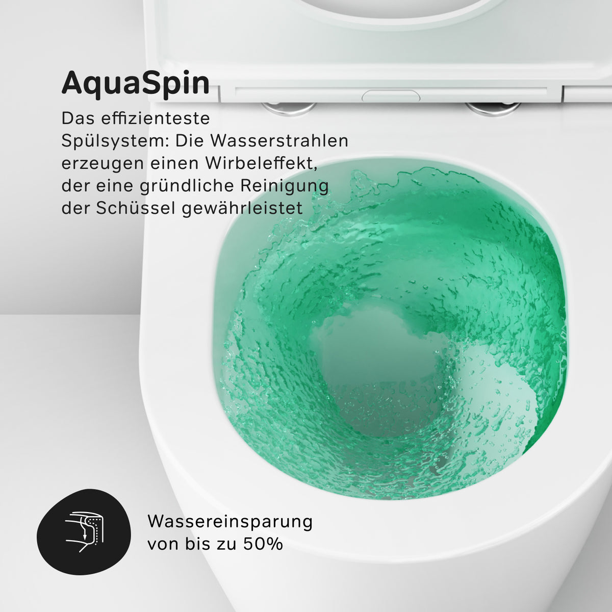 WC suspendu Func AquaSpin sans bride avec abattant–CFA1903PSC