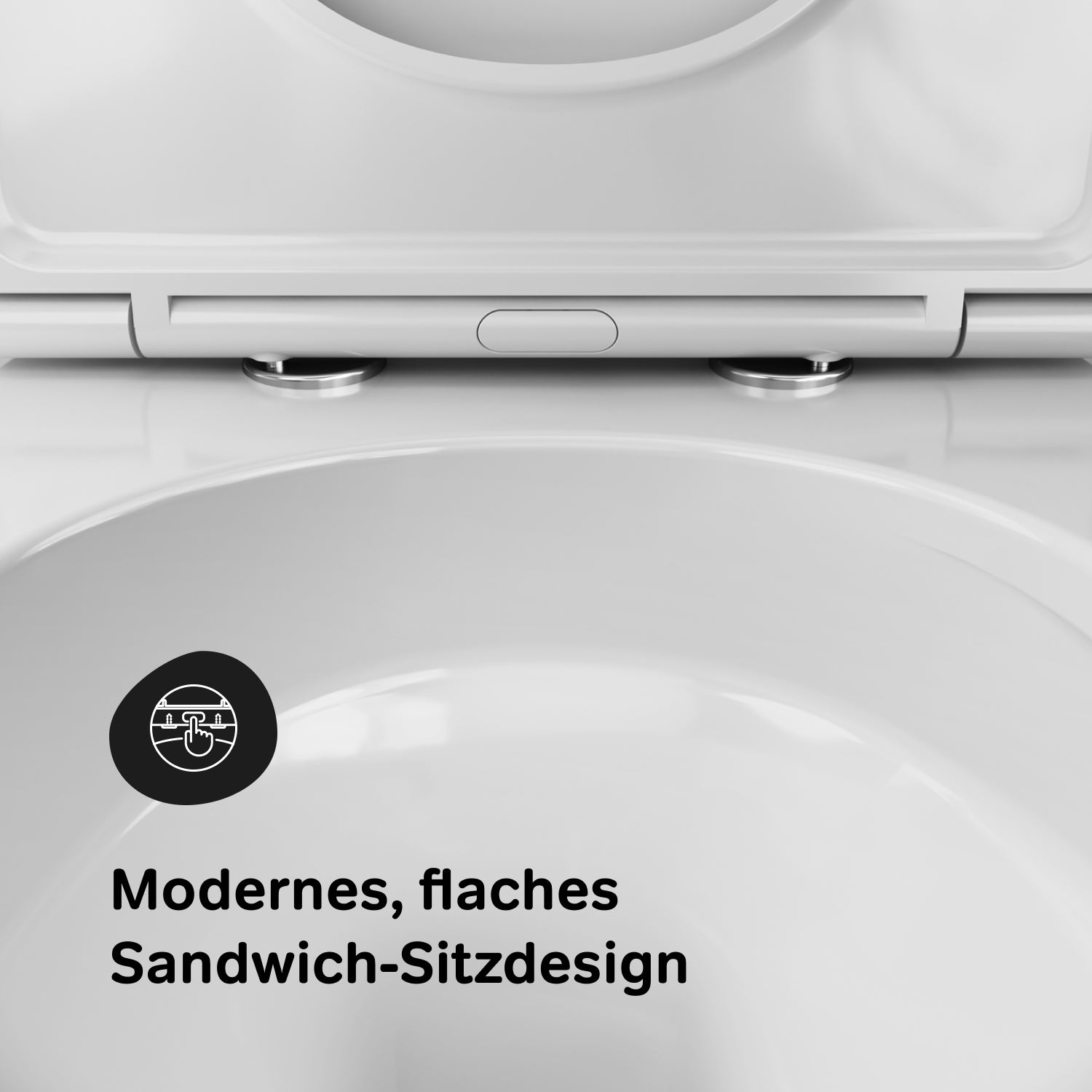 CFA1903PSC Wand-WC mit Sitz Func AquaSpin Tiefspül-WC Spülrandlos Hänge WC mit Toilettendeckel