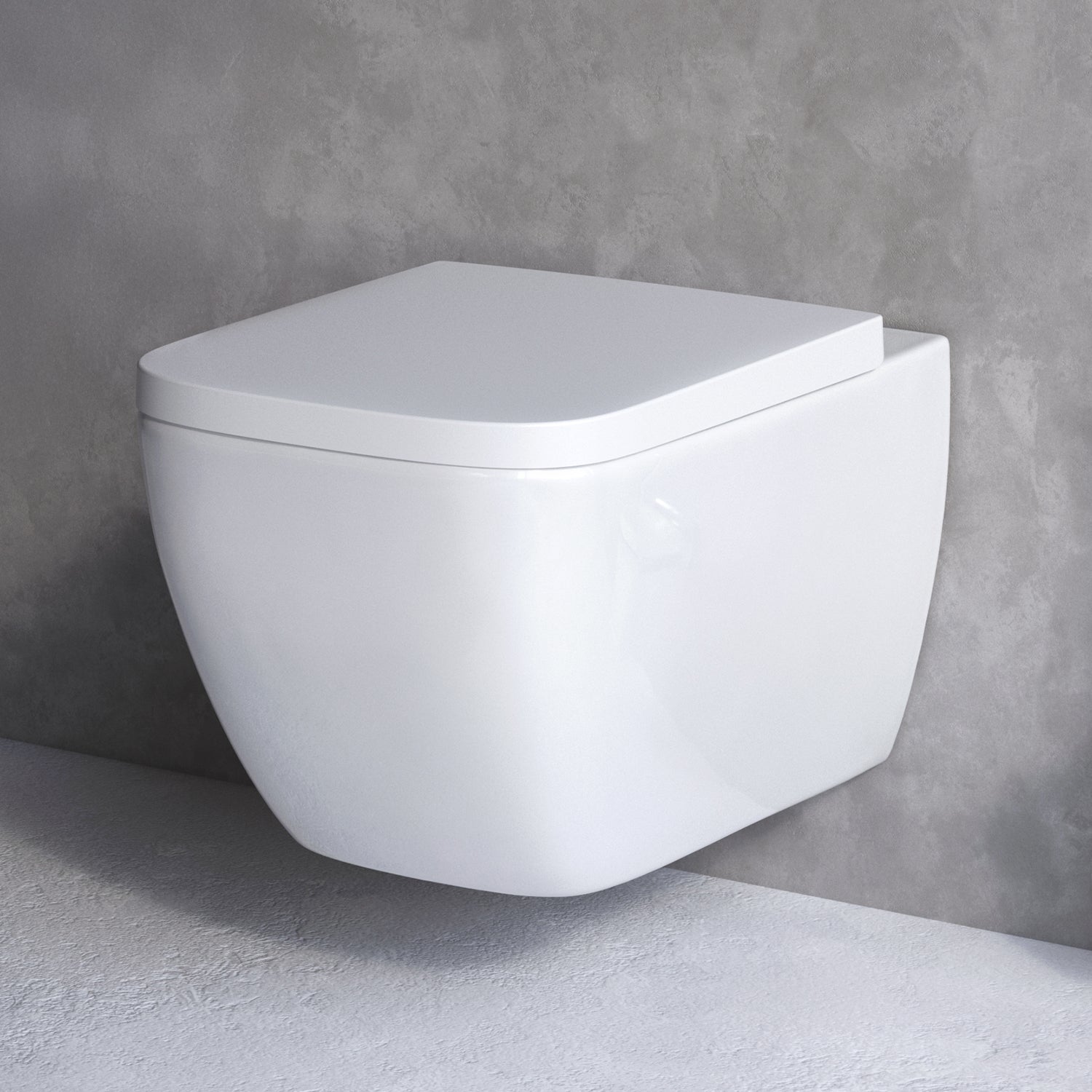 CGA1700SC Wand-WC mit Sitz Gem FlashClean Tiefspül-WC Spülrandlos Hänge WC mit Toilettendeckel