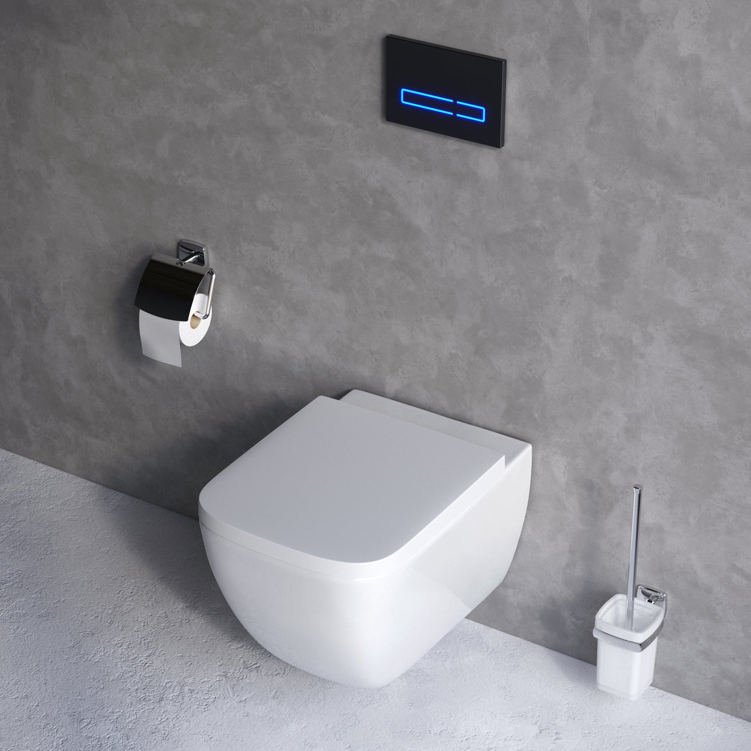 CGA1700SC Wand-WC mit Sitz Gem FlashClean Tiefspül-WC Spülrandlos Hänge WC mit Toilettendeckel