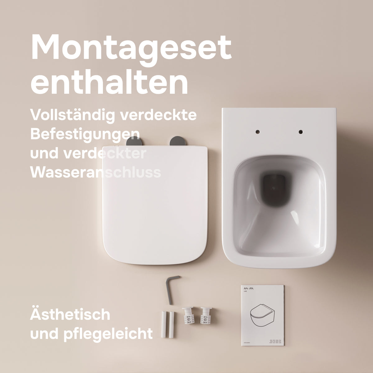 Wand-WC Gem AquaSpin spülrandlos mit WC-Sitz – CGA1901PSC