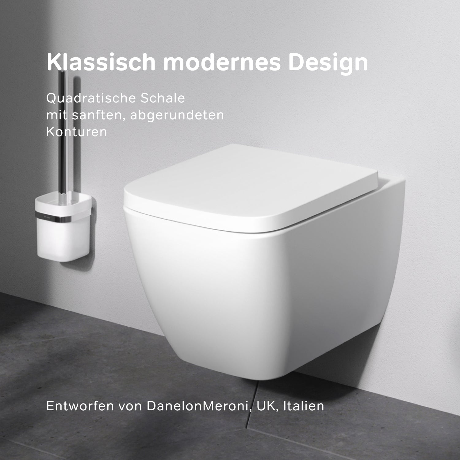 CGA1901PSC Wand-WC mit Sitz Gem AquaSpin Tiefspül-WC Spülrandlos Hänge WC mit Toilettendeckel