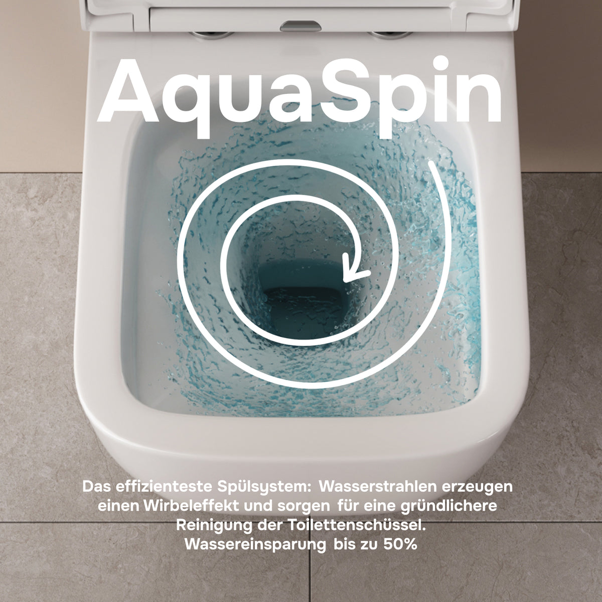 Wand-WC Gem AquaSpin spülrandlos mit WC-Sitz – CGA1901PSC