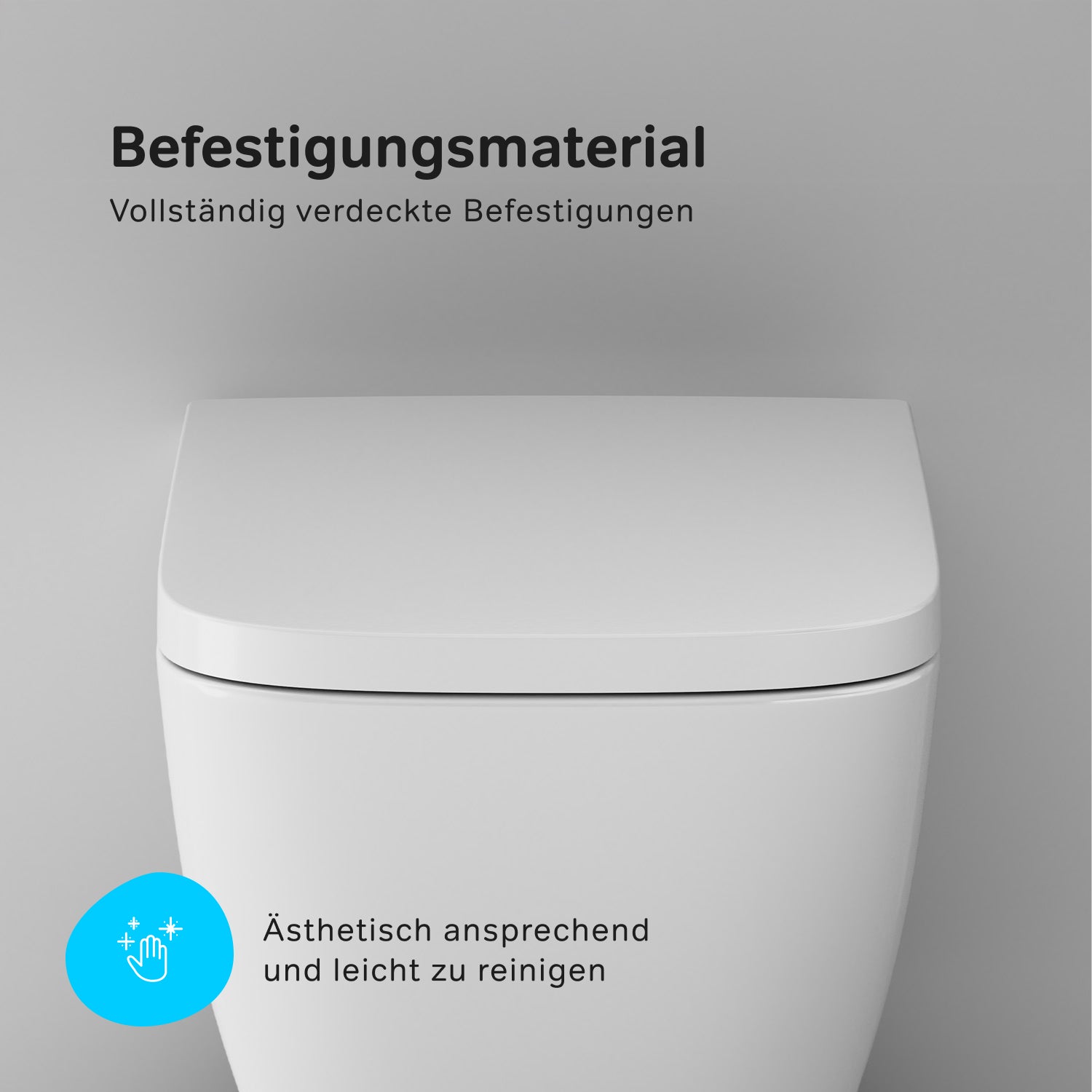 CGA1901PSC Wand-WC mit Sitz Gem AquaSpin Tiefspül-WC Spülrandlos Hänge WC mit Toilettendeckel