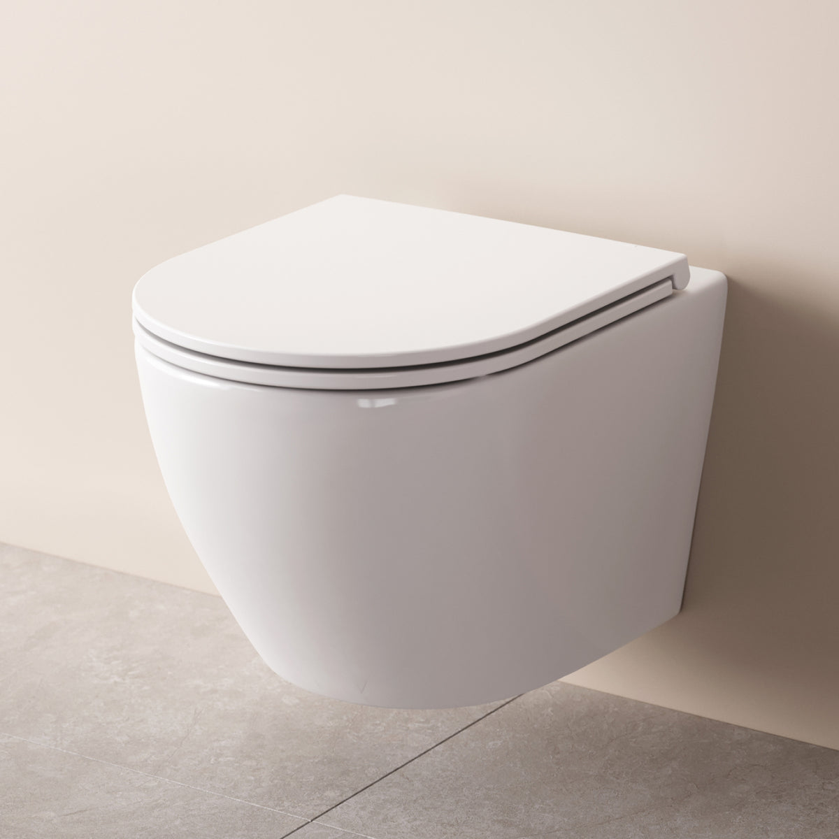 Toilettes suspendues de type AquaSpin sans bride avec abattant–CLA1900PSC