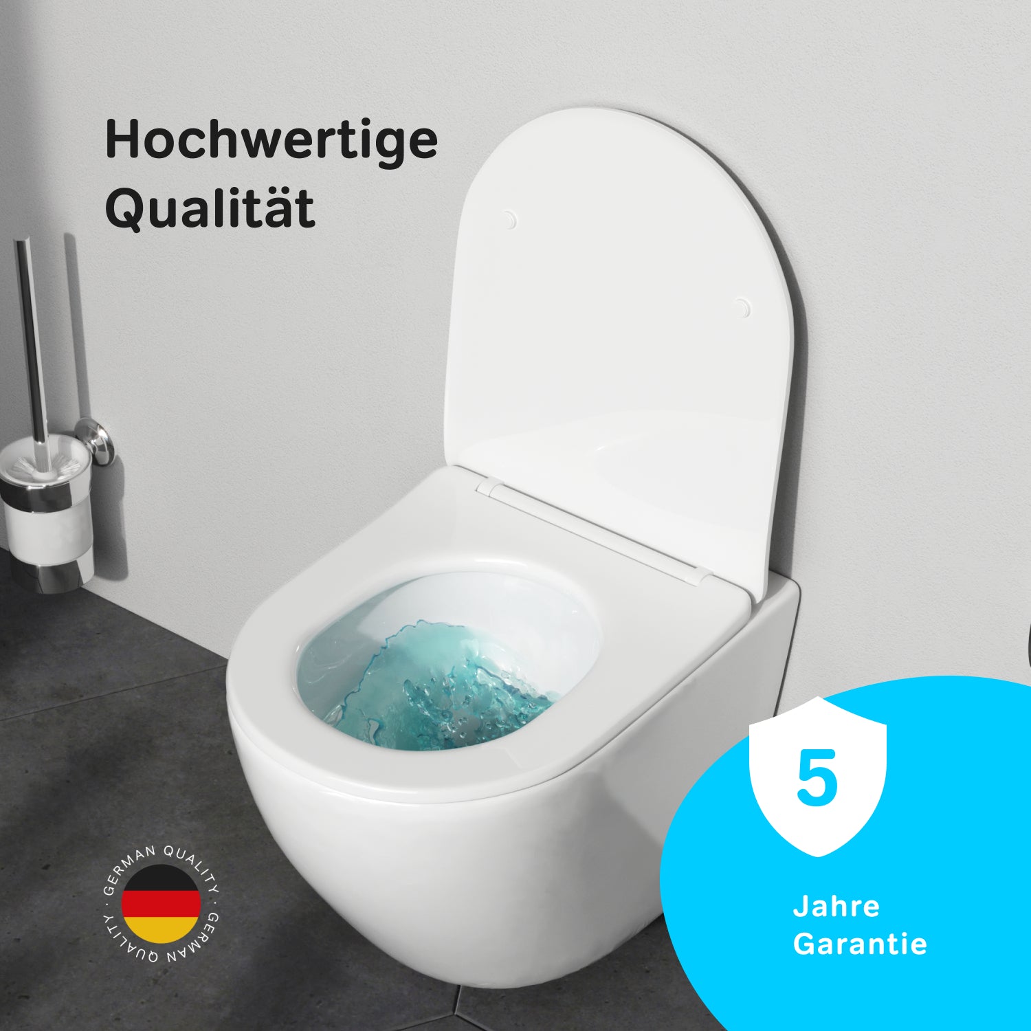 CLA1900PSC WC mural avec siège Comme AquaSpin WC à fond creux WC suspendu sans bride avec couvercle de toilette