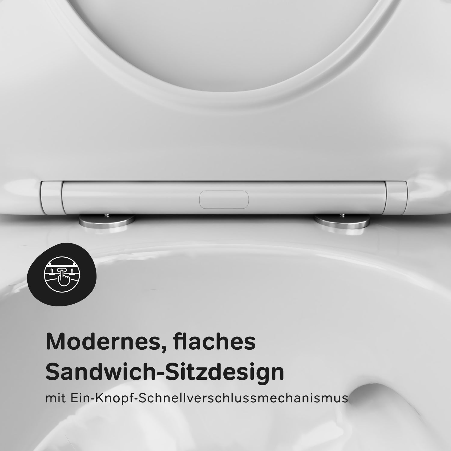 CLA1900PSC WC mural avec siège Comme AquaSpin WC à fond creux WC suspendu sans bride avec couvercle de toilette
