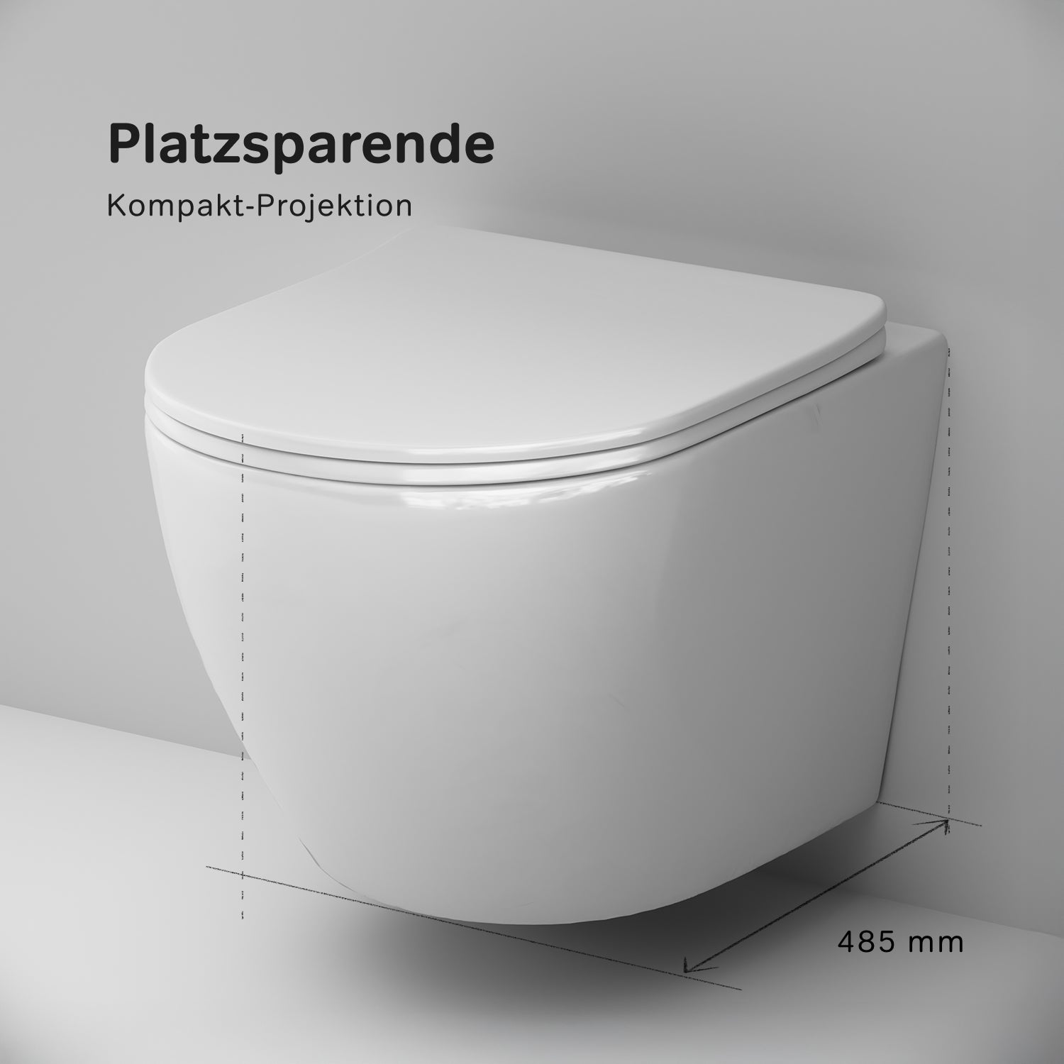 CLA1900PSC WC mural avec siège Comme AquaSpin WC à fond creux WC suspendu sans bride avec couvercle de toilette