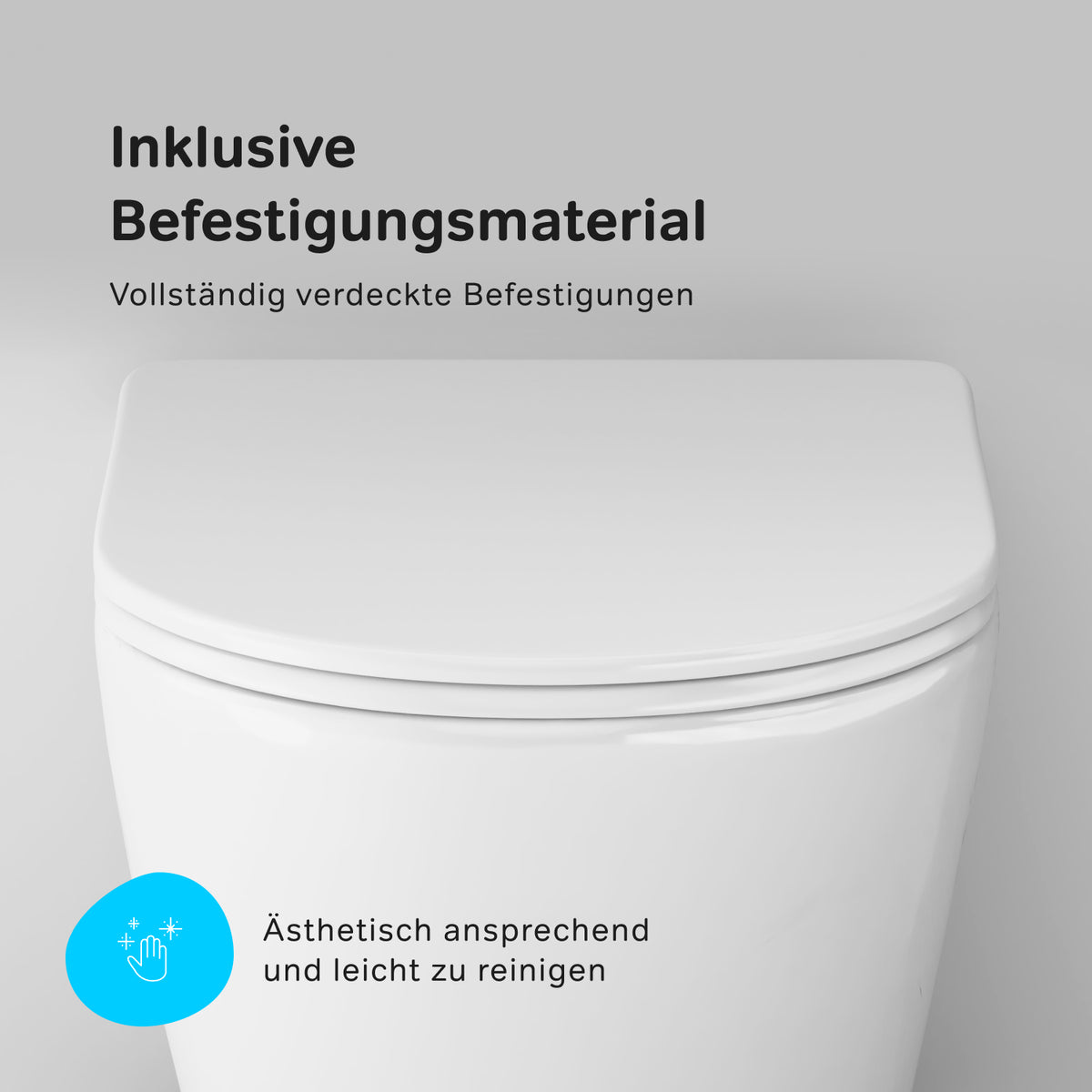 Wand-WC Like AquaSpin spülrandlos mit WC-Sitz – CLA1900PSC