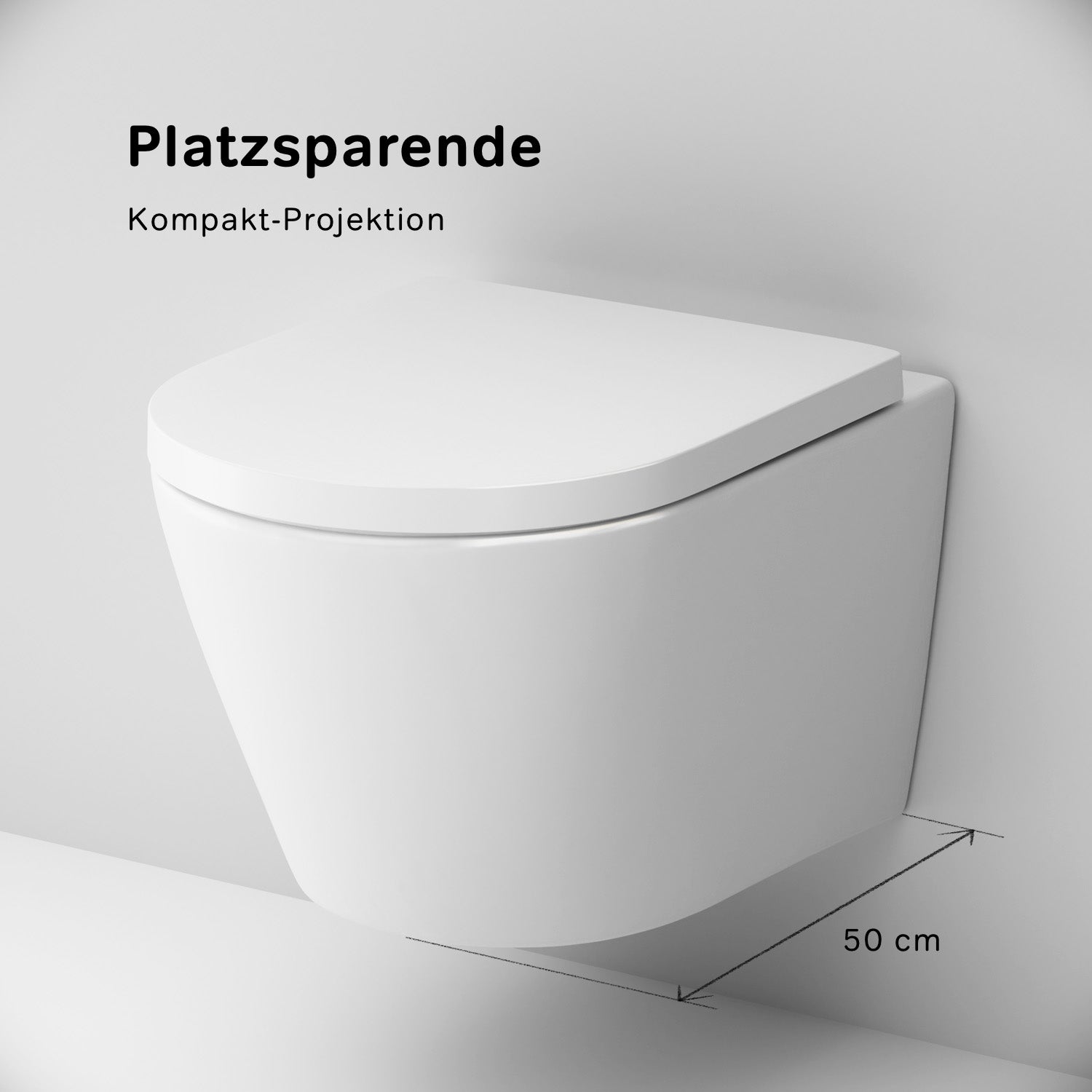 Wand-WC Hänge Toilette aus Keramik Matt Schwarz 54 cm lang Spülrandlos mit Bidet & Softclose Luxebath Wand-WC Hänge Toilette aus Keramik Matt Schwarz 54 cm lang Spülrandlos mit Bidet & Softclose Luxebath