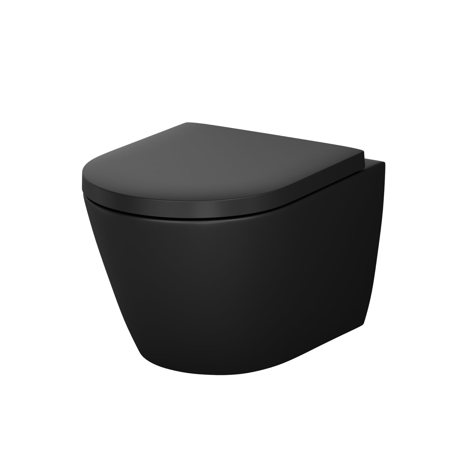CNA1901PMBSC WC suspendu avec abattant Flash AquaSpin, WC à chasse d'eau profonde, sans bride, avec couvercle, noir