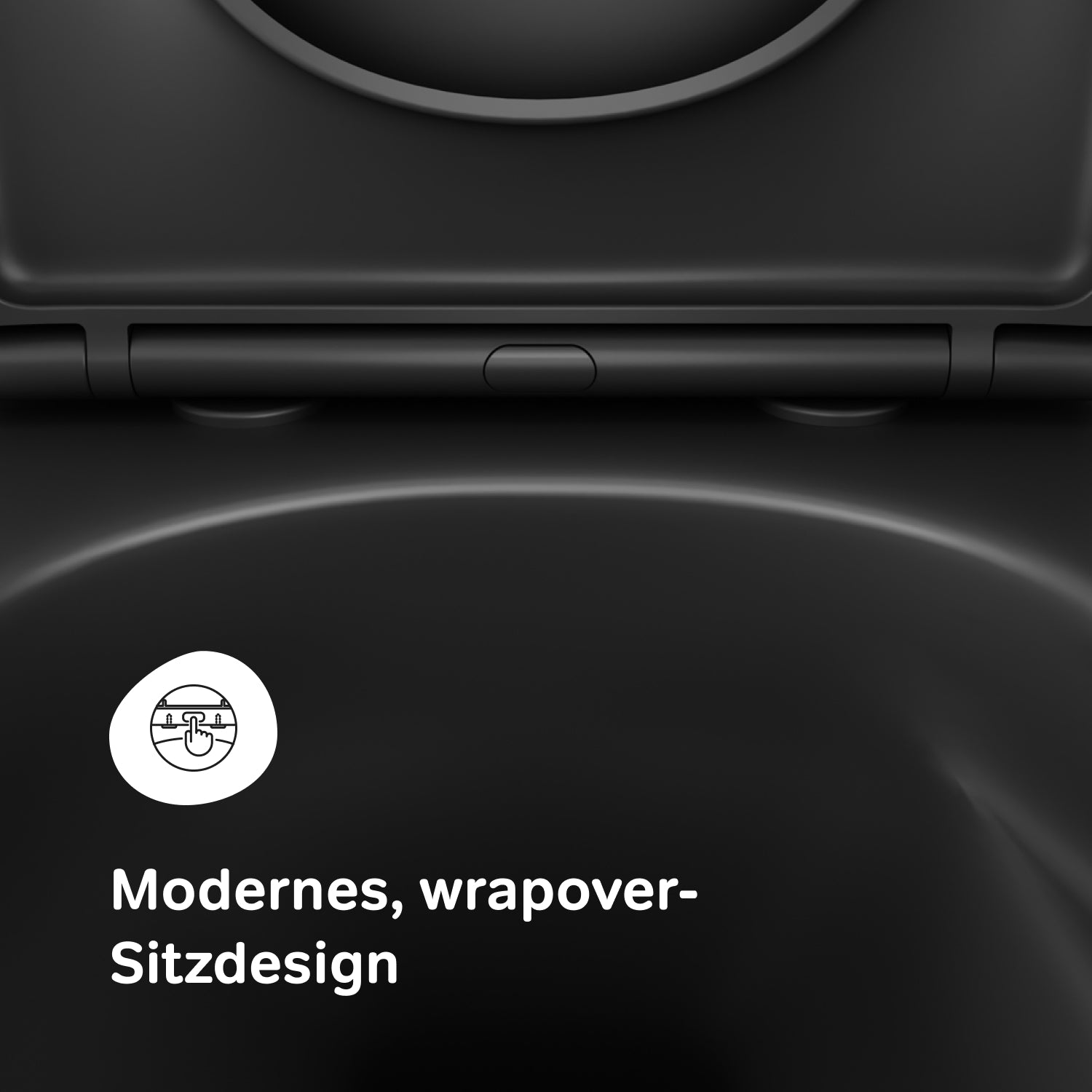 CNA1901PMBSC WC suspendu avec abattant Flash AquaSpin, WC à chasse d'eau profonde, sans bride, avec couvercle, noir