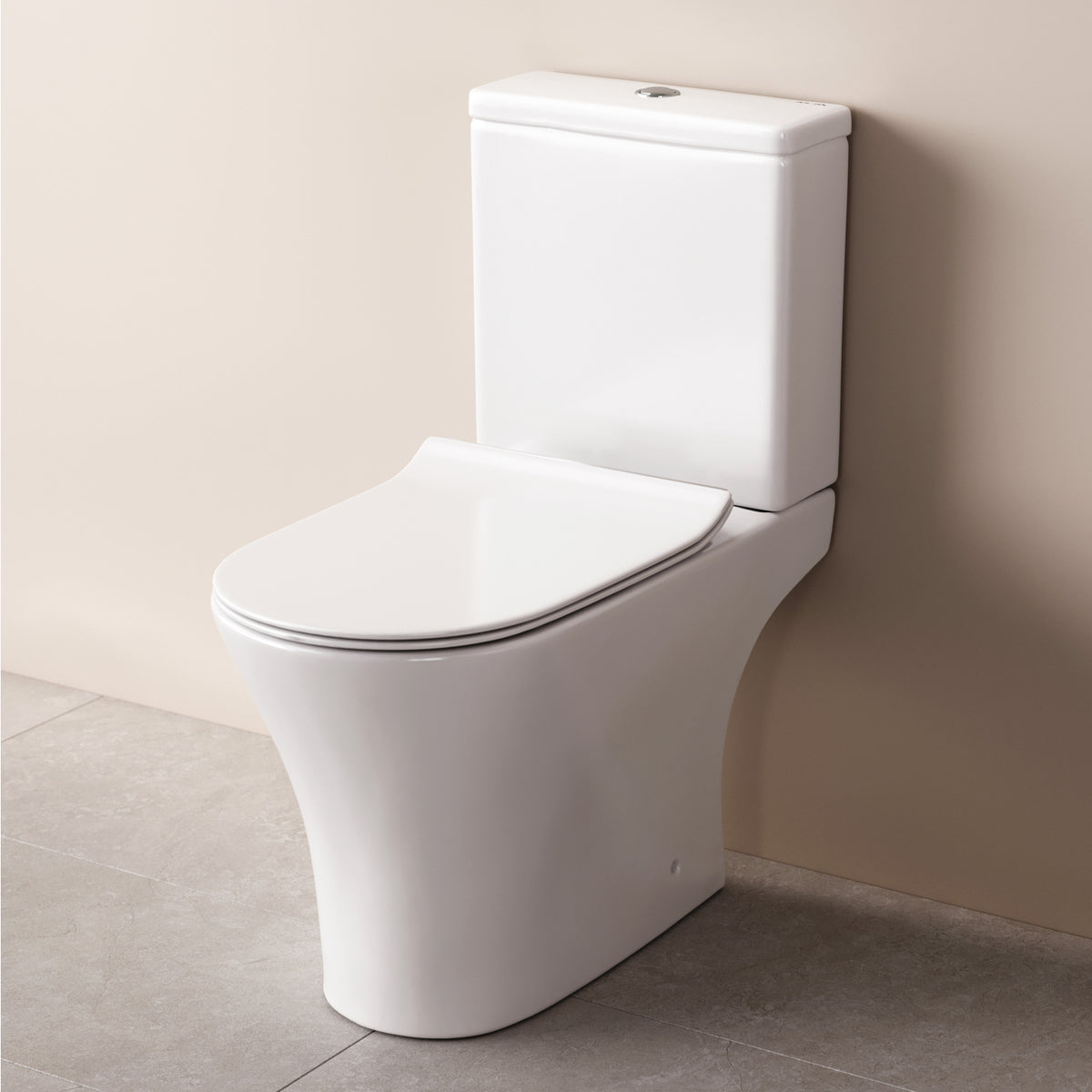 WC sur pied Flash avec sortie murale horizontale (PK) , sans bride et abattant à fermeture ralentie–CNA8600PSC