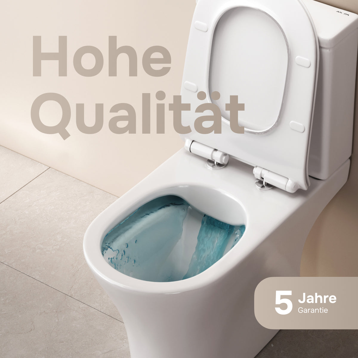 WC sur pied Flash avec sortie murale horizontale (PK) , sans bride et abattant à fermeture ralentie–CNA8600PSC