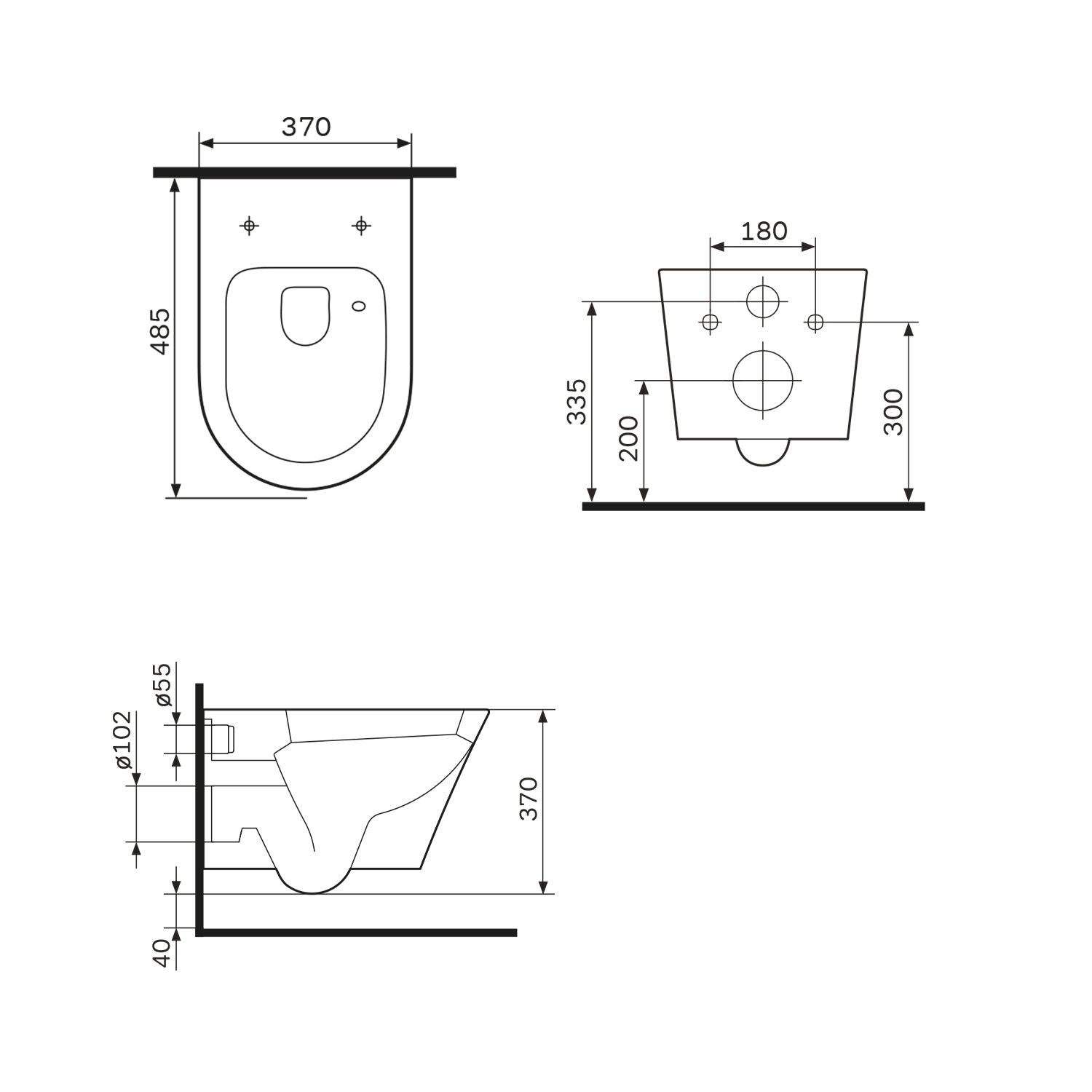 CPA1900SC Spike FlashClean Spülrandloses Wand-WC mit Softclosing-Sitzabdeckung