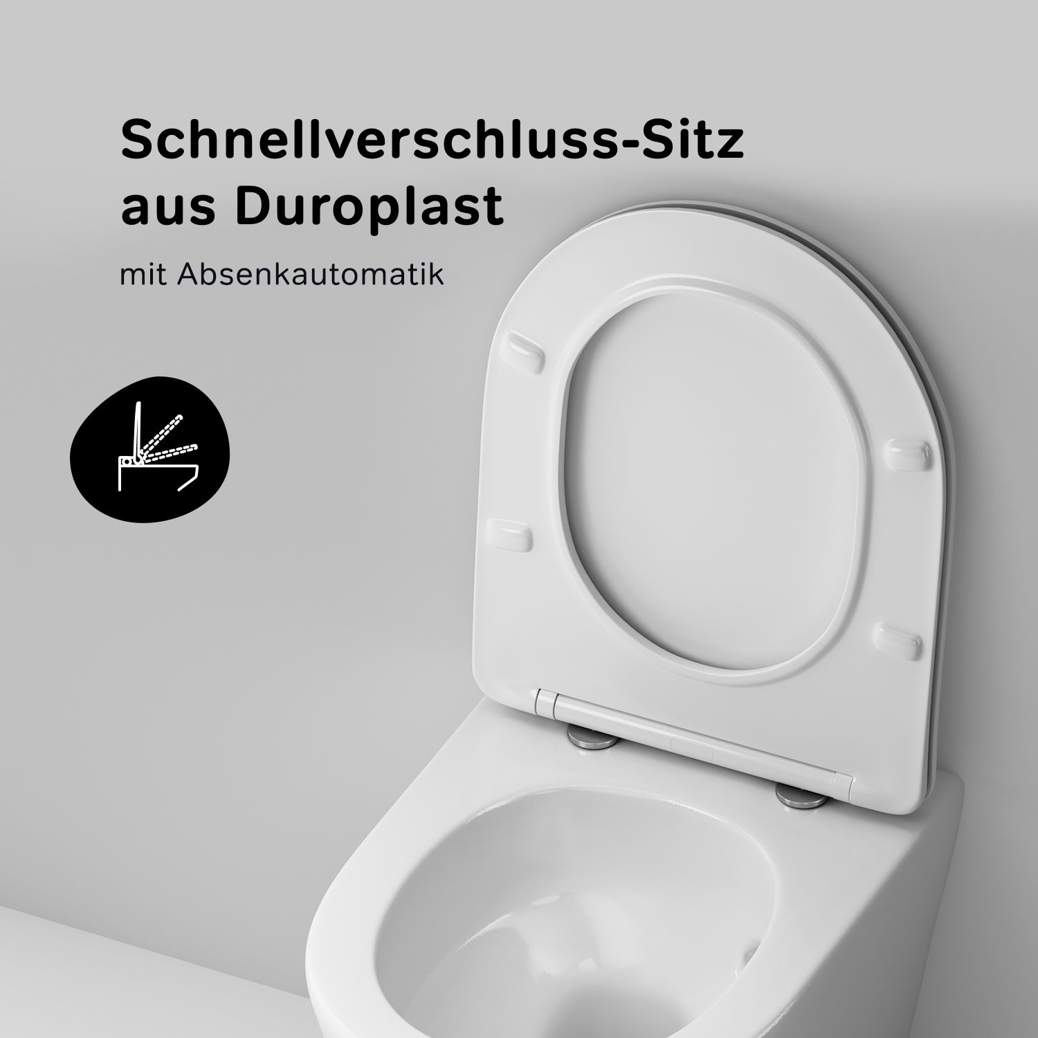 CPA1900SC Spike FlashClean Spülrandloses Wand-WC mit Softclosing-Sitzabdeckung