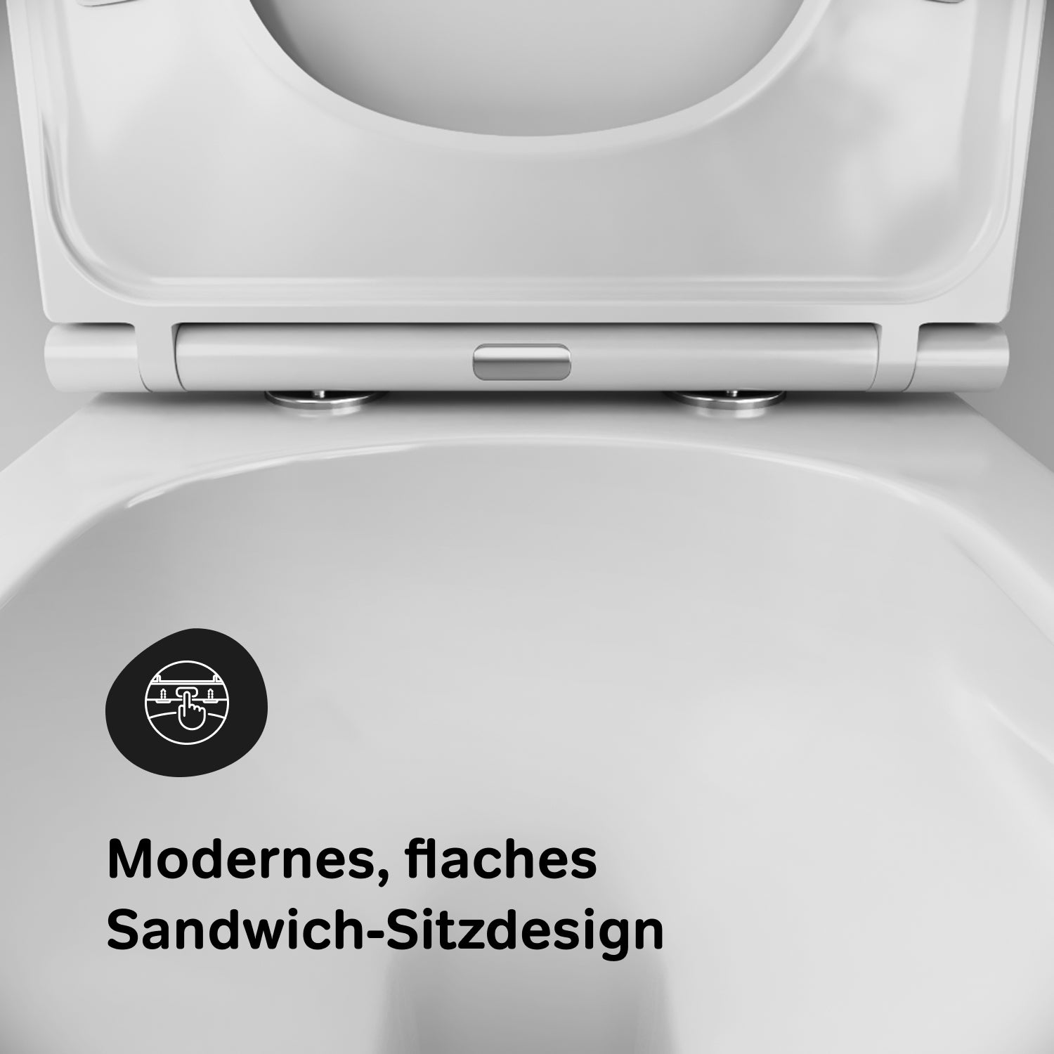 WC suspendu Spirit V2. 0 AquaSpin CSB190P0SC avec abattant, chasse d'eau profonde, sans bride, avec abattant. 