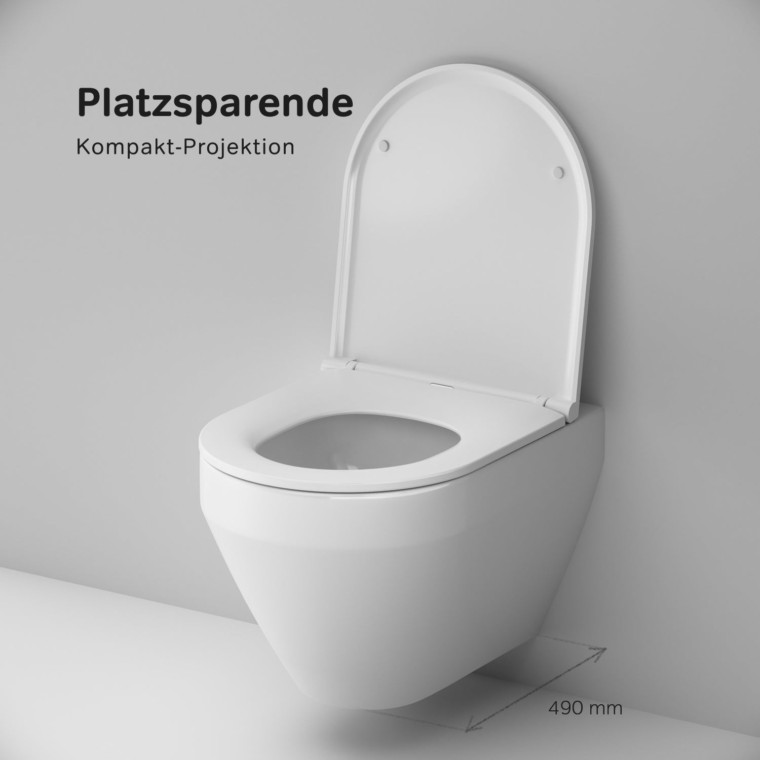 WC suspendu Spirit V2. 0 AquaSpin CSB190P0SC avec abattant, chasse d'eau profonde, sans bride, avec abattant. 