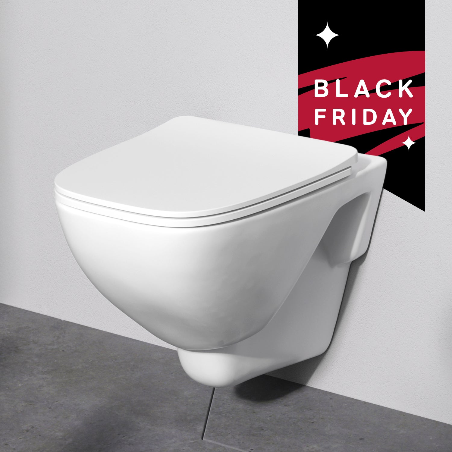 WC suspendu CXA1700SC avec siège WC à fond creux X-Joy FlashClean, WC suspendu sans rebord avec abattant