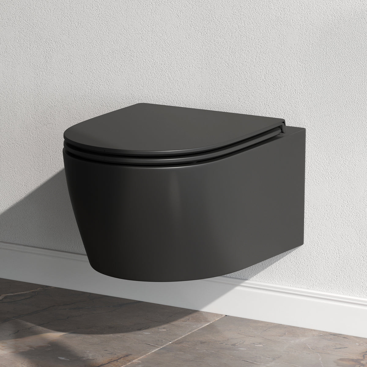 Wand-WC X-Joy S FlashClean spülrandlos mit WC-Sitz, Schwarz – CXB1700MBSC