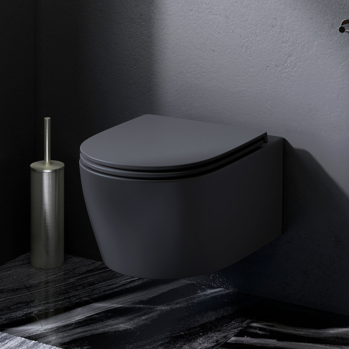 Wand-WC X-Joy S FlashClean spülrandlos mit WC-Sitz, Schwarz – CXB1700MBSC