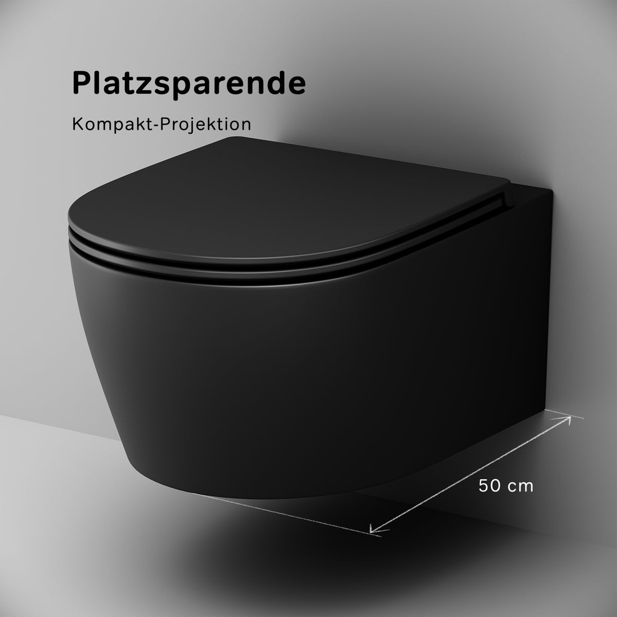 Wand-WC X-Joy S FlashClean spülrandlos mit WC-Sitz, Schwarz – CXB1700MBSC