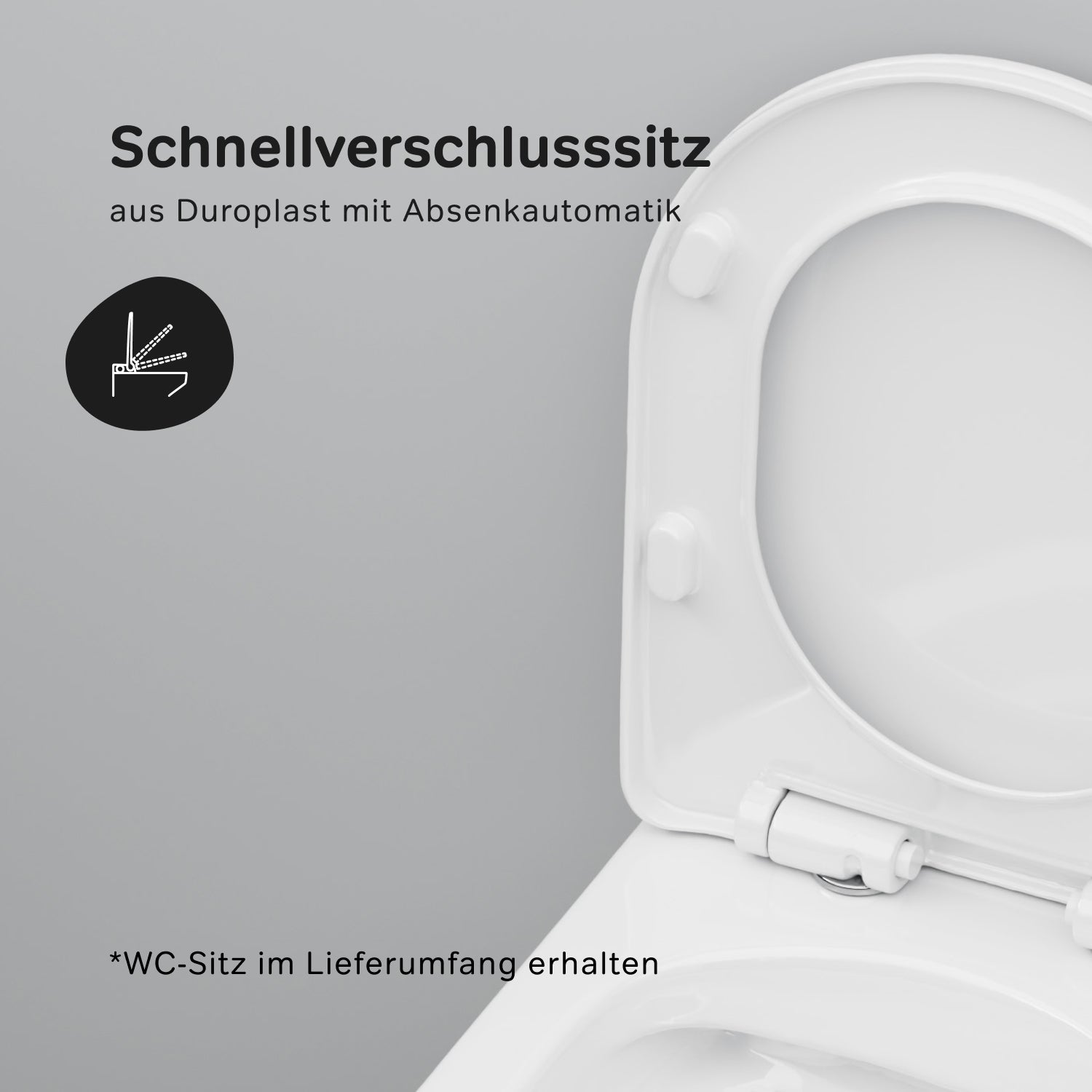 IIS90101.XB1701 Set: Wand-WC + Vorwandelement + Drückerplatte