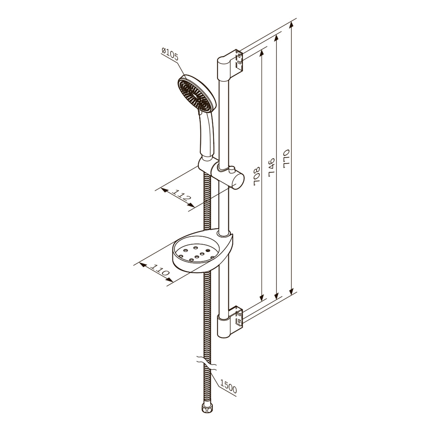 F018Y100 Duschset Play Brausegarnitur Stangenbrause-Set
