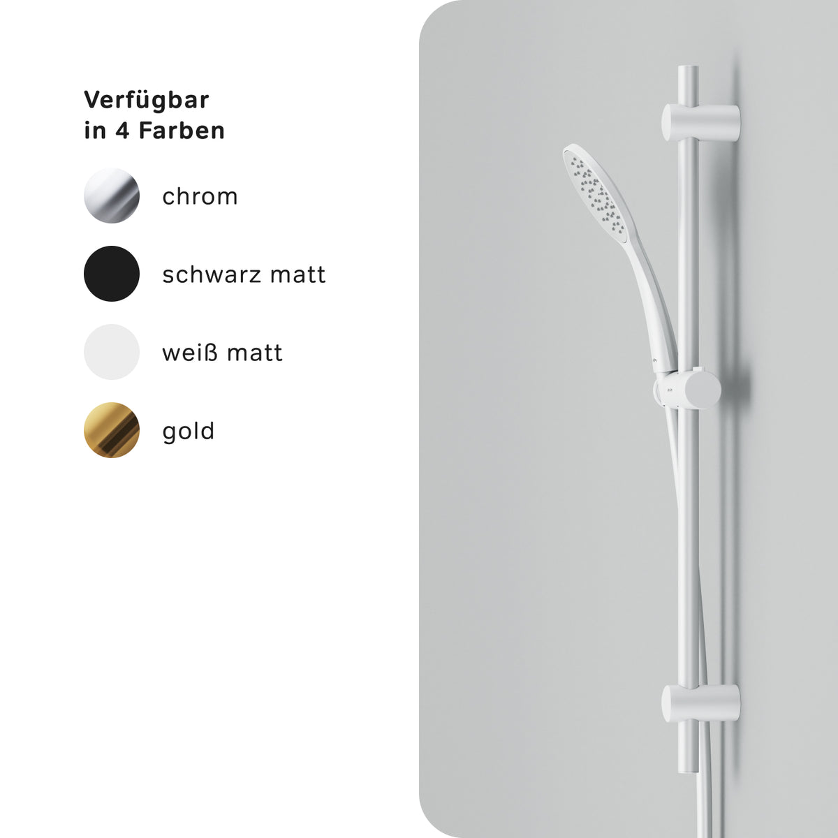DuschSet Hit Brausegarnitur Stangenbrause-Set, Weiß – F01TA033
