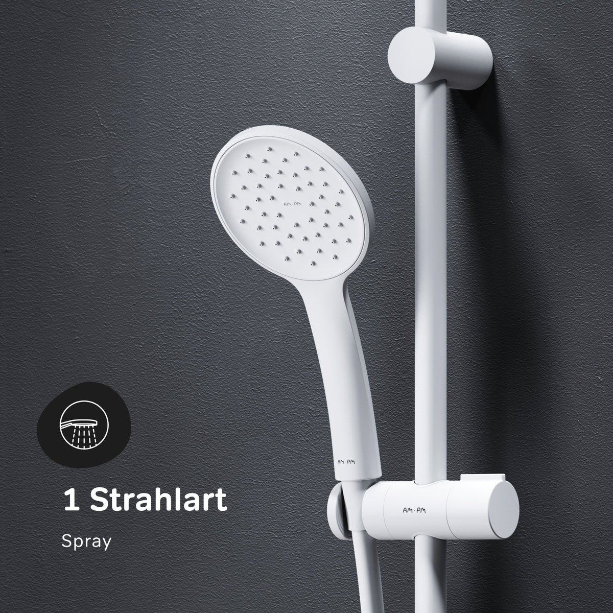 DuschSet Hit Brausegarnitur Stangenbrause-Set, Weiß – F01TA033