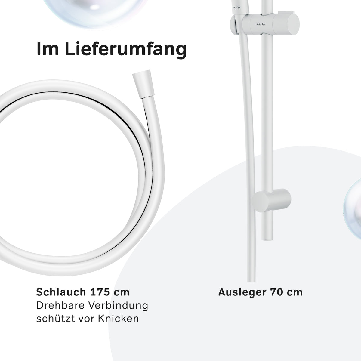 DuschSet Hit Brausegarnitur Stangenbrause-Set, Weiß – F01TA033