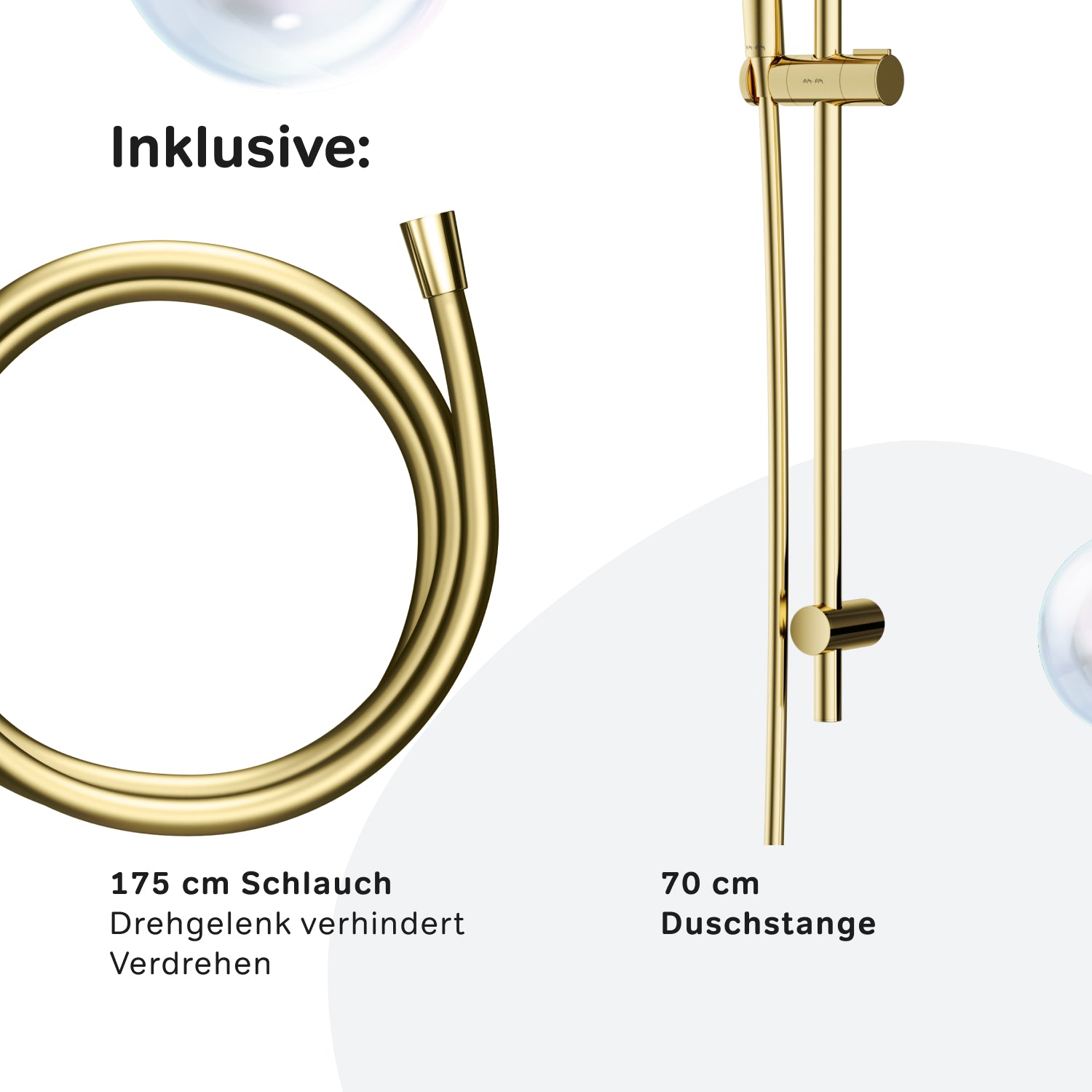 F01XA099 Duschset X-Joy Brausegarnitur Stangenbrause-Set, Gold