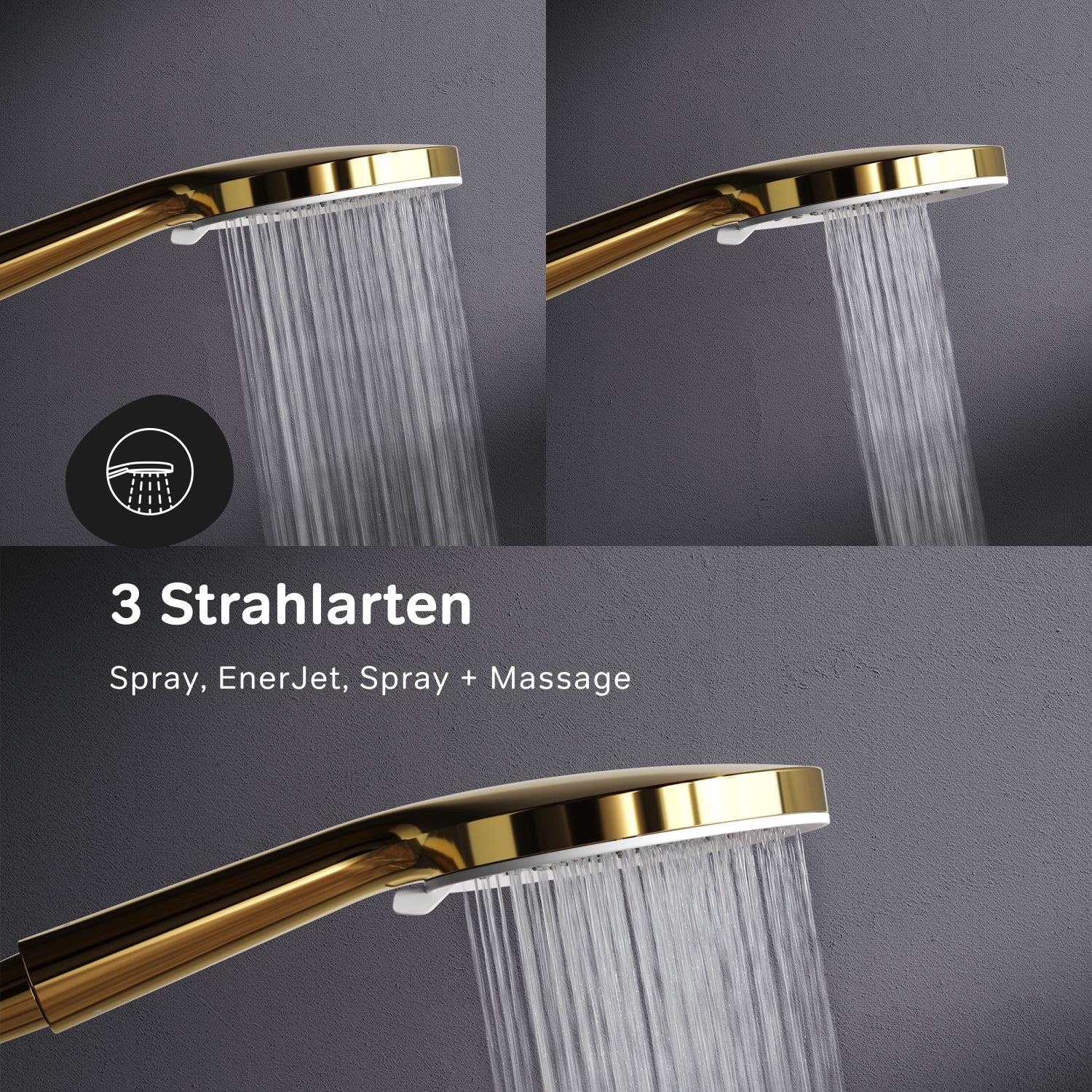 F01XA099 Duschset X-Joy Brausegarnitur Stangenbrause-Set, Gold