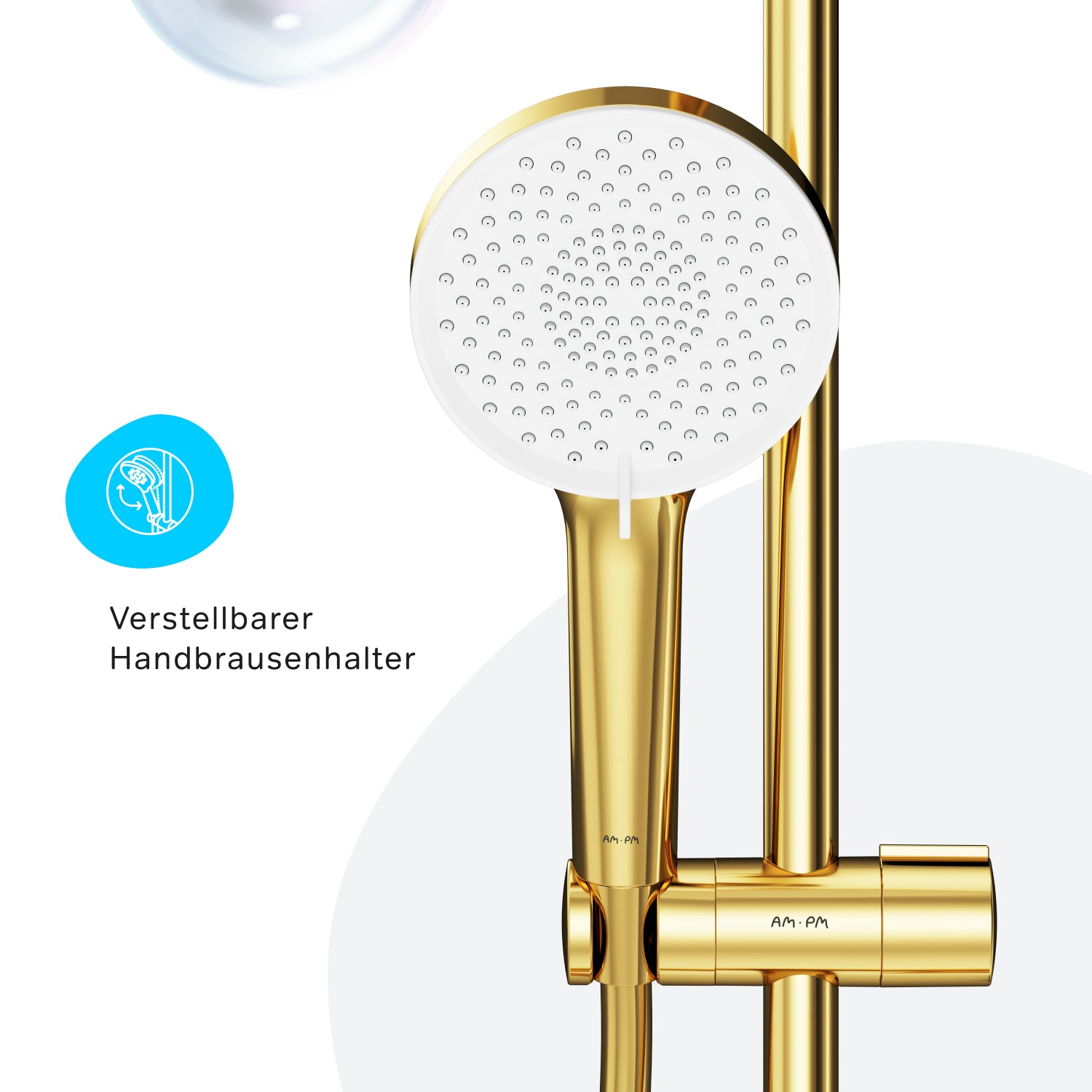 F01XA099 Duschset X-Joy Brausegarnitur Stangenbrause-Set, Gold