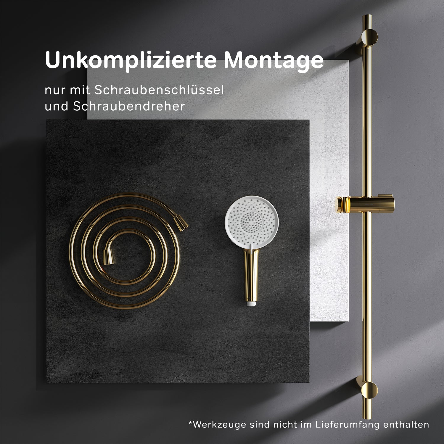 F01XA099 Duschset X-Joy Brausegarnitur Stangenbrause-Set, Gold