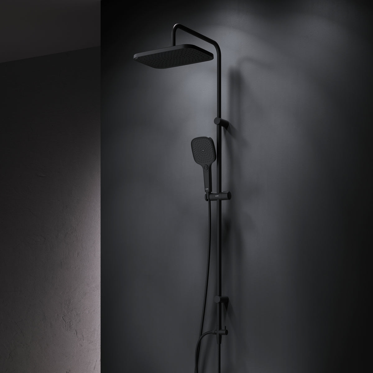 Duschsystem Play mit Regendusche, Schwarz – F078W022