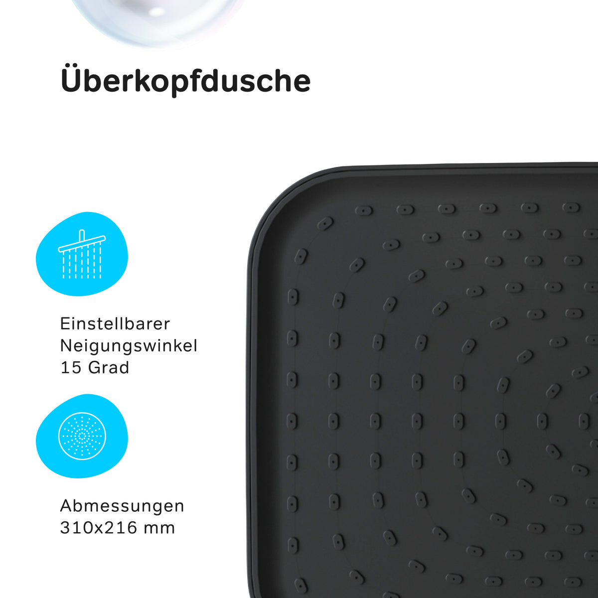 Duschsystem Play mit Regendusche, Schwarz – F078W022