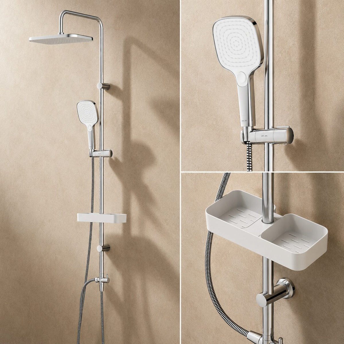 Duschsystem Play mit Regendusche und Duschablage – F078W203