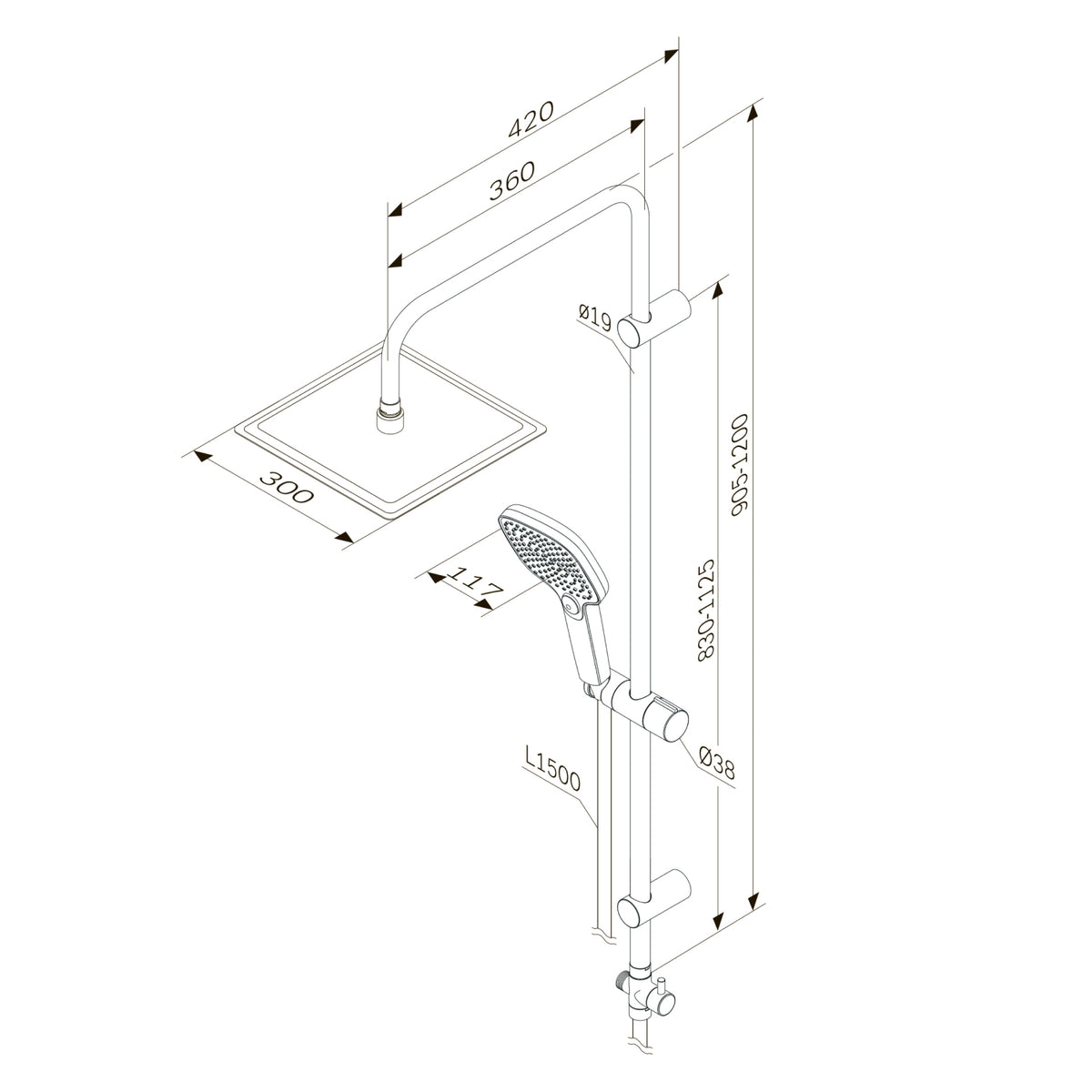 Système de douche ludique avec douche à effet pluie–F078X000
