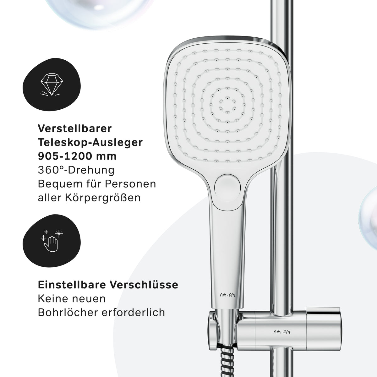 Système de douche ludique avec douche à effet pluie–F078X000