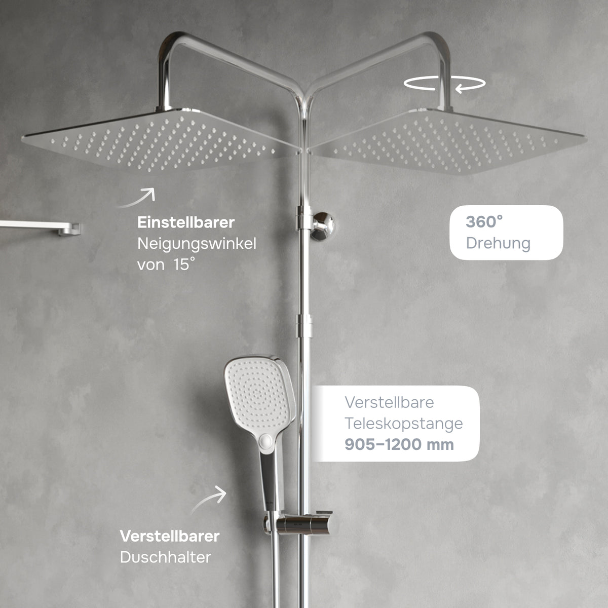 Système de douche ludique avec douche à effet pluie–F078X000
