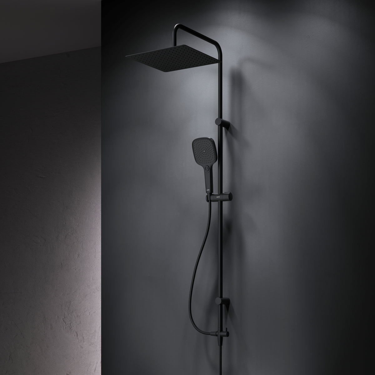 Système de douche Play avec pommeau de douche effet pluie, noir–F078X022