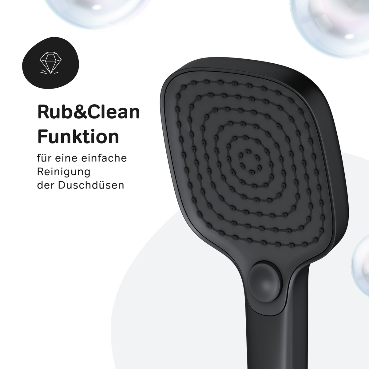 Système de douche Play avec pommeau de douche effet pluie, noir–F078X022